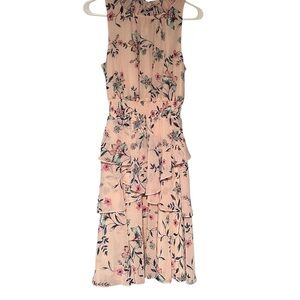 Eliza J Floral Midi Dress - Pink and Green